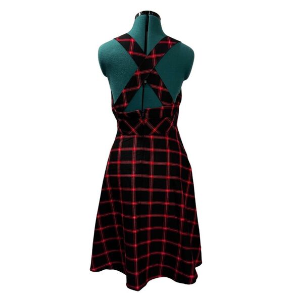 Hell Bunny Janine Pinafore Mini Dress - Size Medium, Red/Black, NWT - Picture 4 of 10